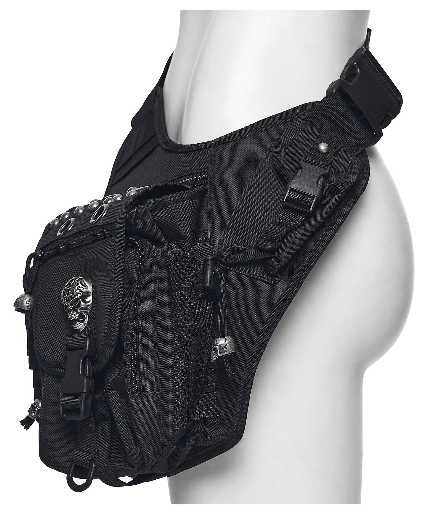 Techwear Skull Waist–Leg Bag