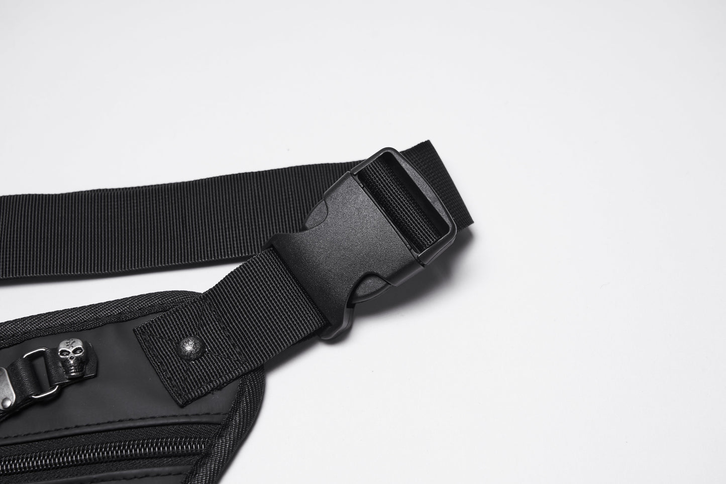 Cyberpunk Chain & Skull Hardware Waist–Leg Bag