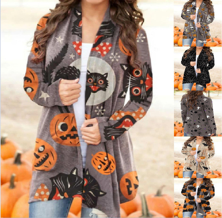 Digital Printing Casual Cardigan Jacket