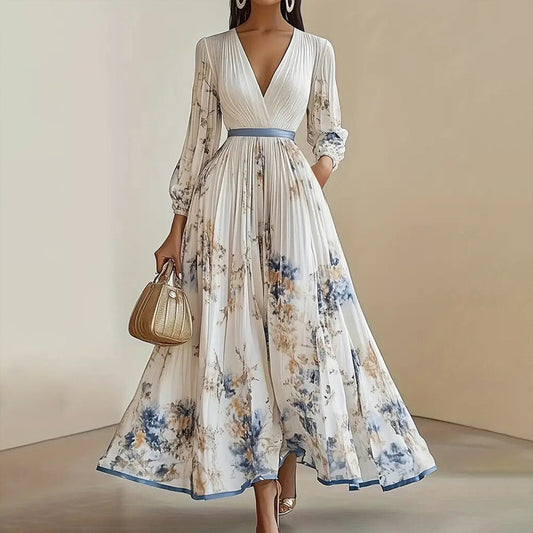 Flowy Floral Ruffled Evening/Party Dress - US Only