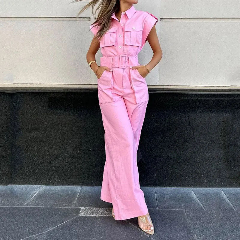 Women's All-Pink Jumpsuit