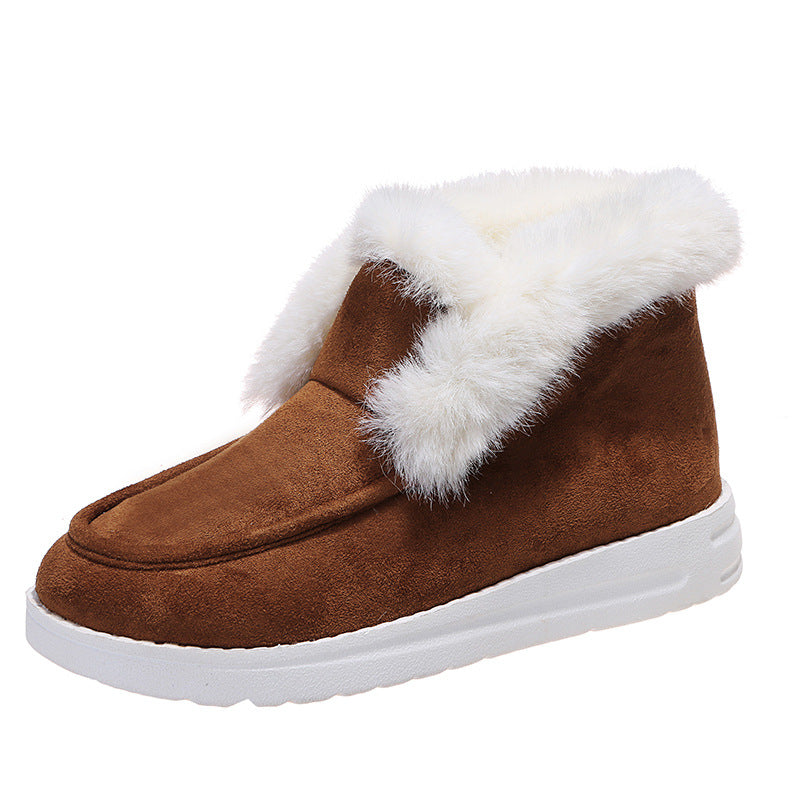 Plush Fur Ankle Winter Snow Boots for Women