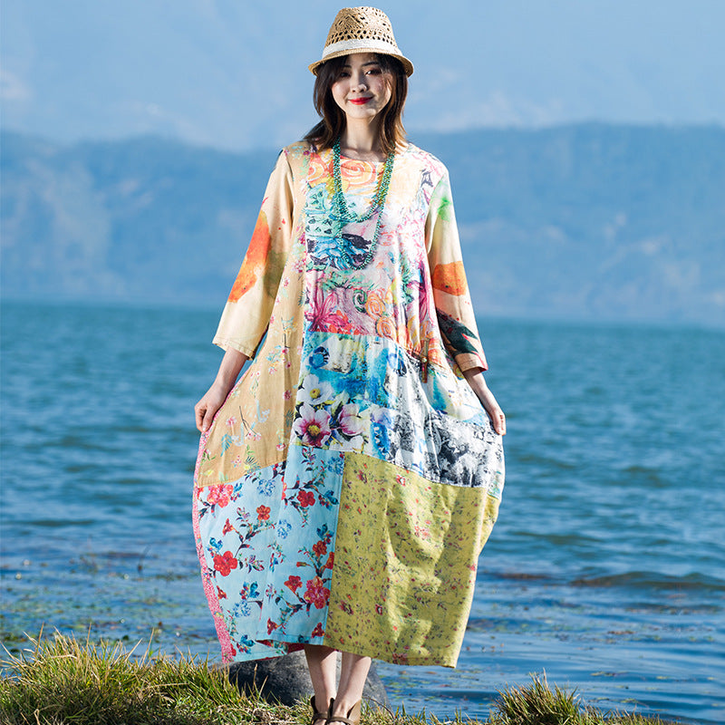 Women's Stitching Printed Dress
