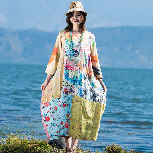 Women's Stitching Printed Dress