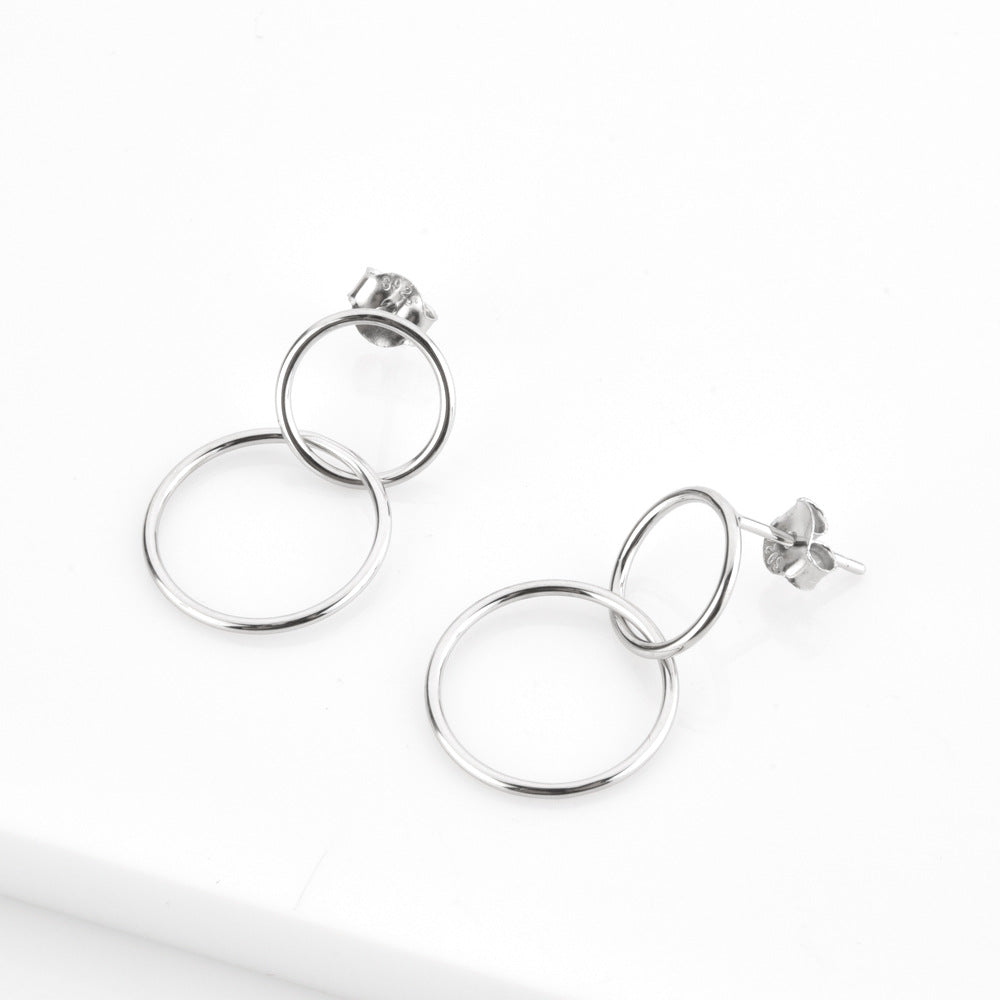 Long Ring Buckle Earrings For Women