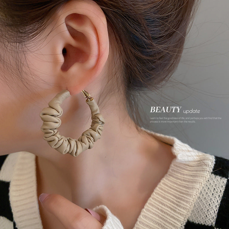 Leather Hoop Earrings For Women