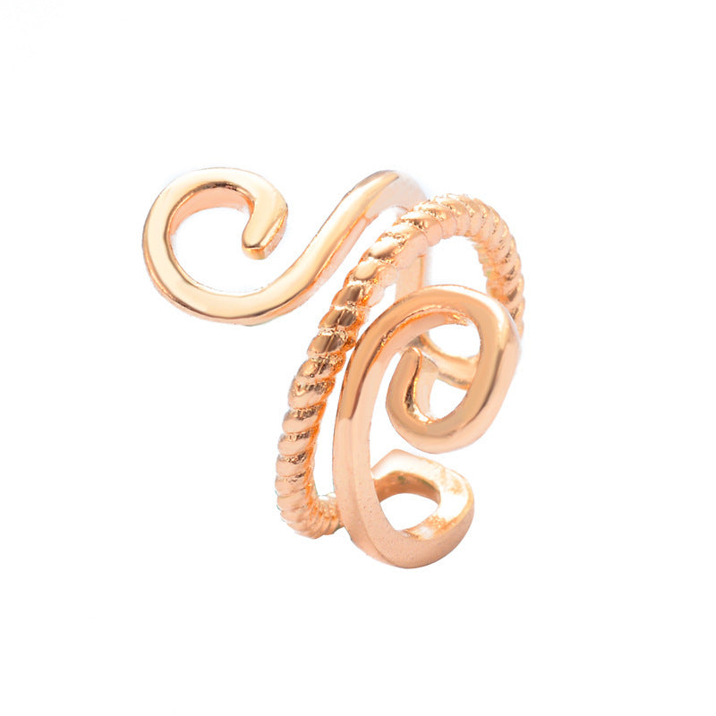 Top quality 18K Gold Color Mosquito Coil Clip on Hoop Earrings Hot Sale C Shape Copper C Shape Cuff Earrings Ear Clip