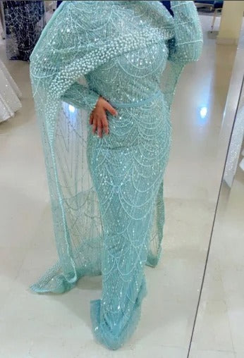 Pearl Light Luxury Trailing Dress