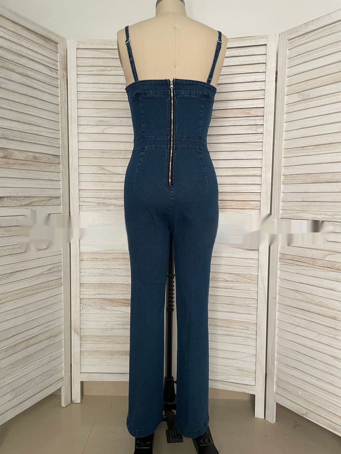 Popular Denim Wide-Leg Jumpsuit