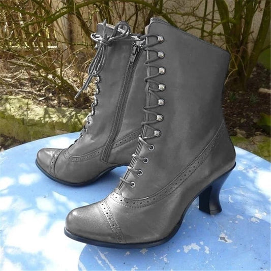 Retro Rivet Pointed-Toe Boots