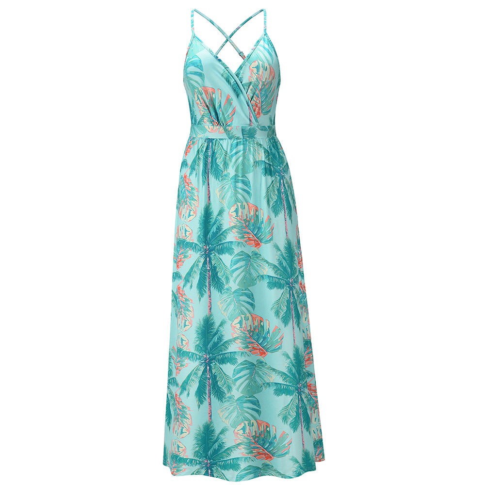 Floral Suspender Beach Dress