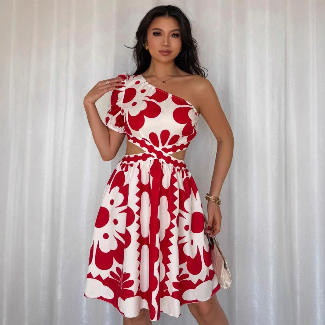 Breathable Hollow-Waist Short Dress