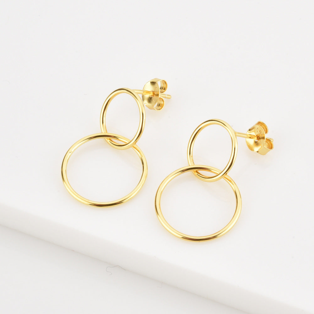 Long Ring Buckle Earrings For Women