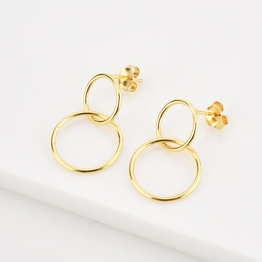Long Ring Buckle Earrings For Women