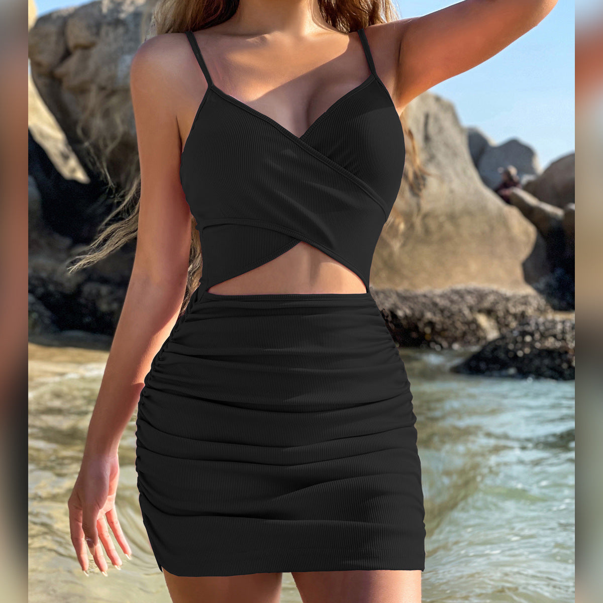 Cross Hollow-Out Camisole Dress
