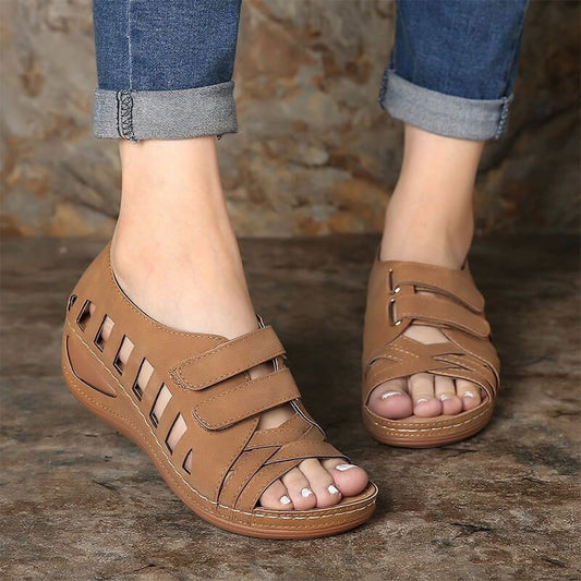 Velcro Wedge Open Sandals