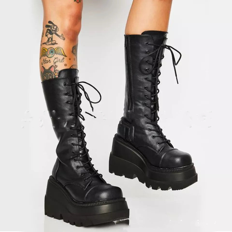 Platform Winter Boots for Women - Genuine Leather