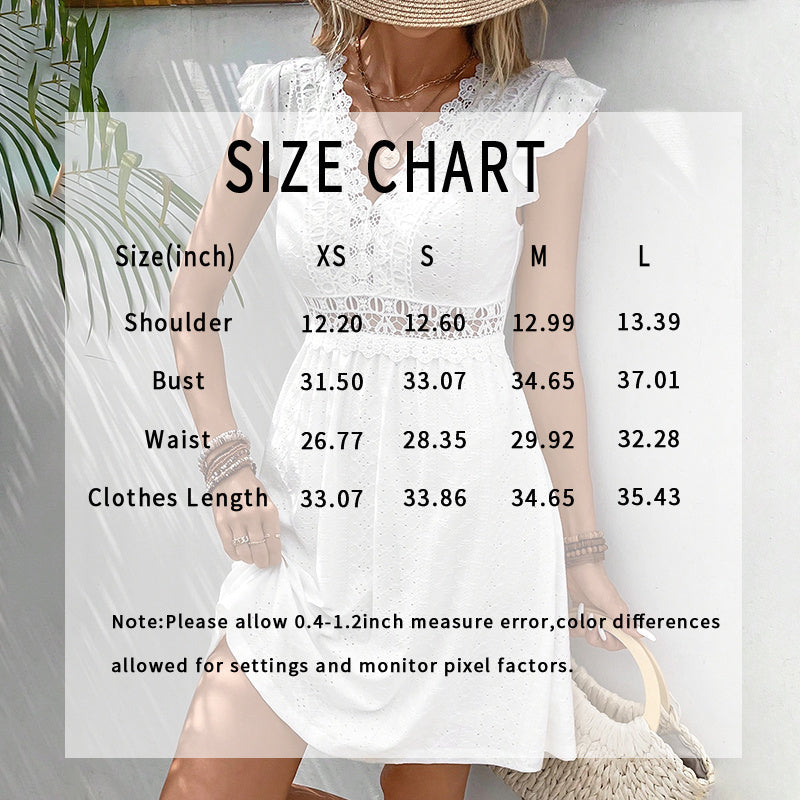 Lace Ruffle-Sleeve Mini Dress - US Only