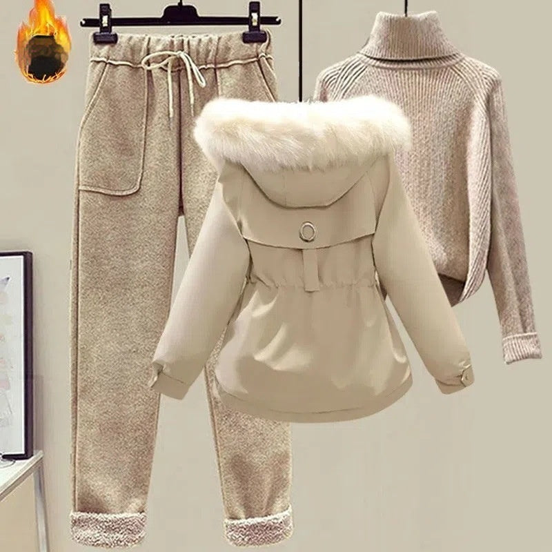 Lamb Wool Fur Three-Piece Outfit