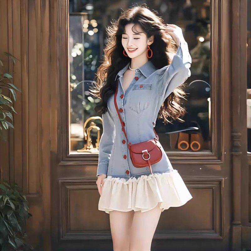 Pretty Retro Patchwork Denim Dress