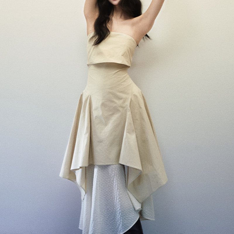 Folding Double-layer Tube Top Dress