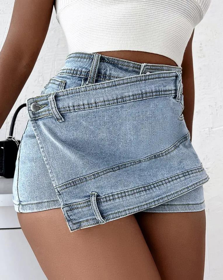 Y2K Street Vintage Denim Shorts Mini Skirt