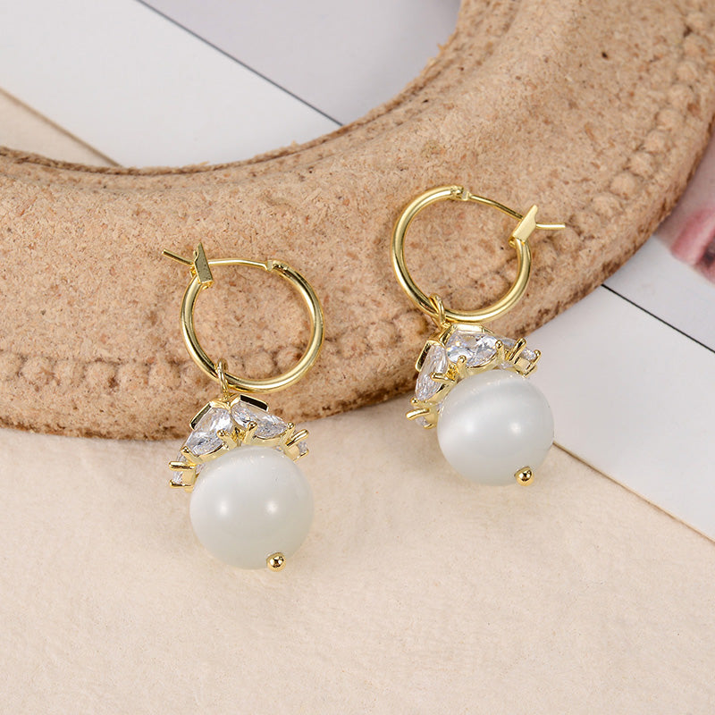 Women's Beaded Detail Hoop Earrings