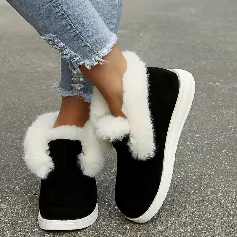 Plush Fur Ankle Winter Snow Boots for Women