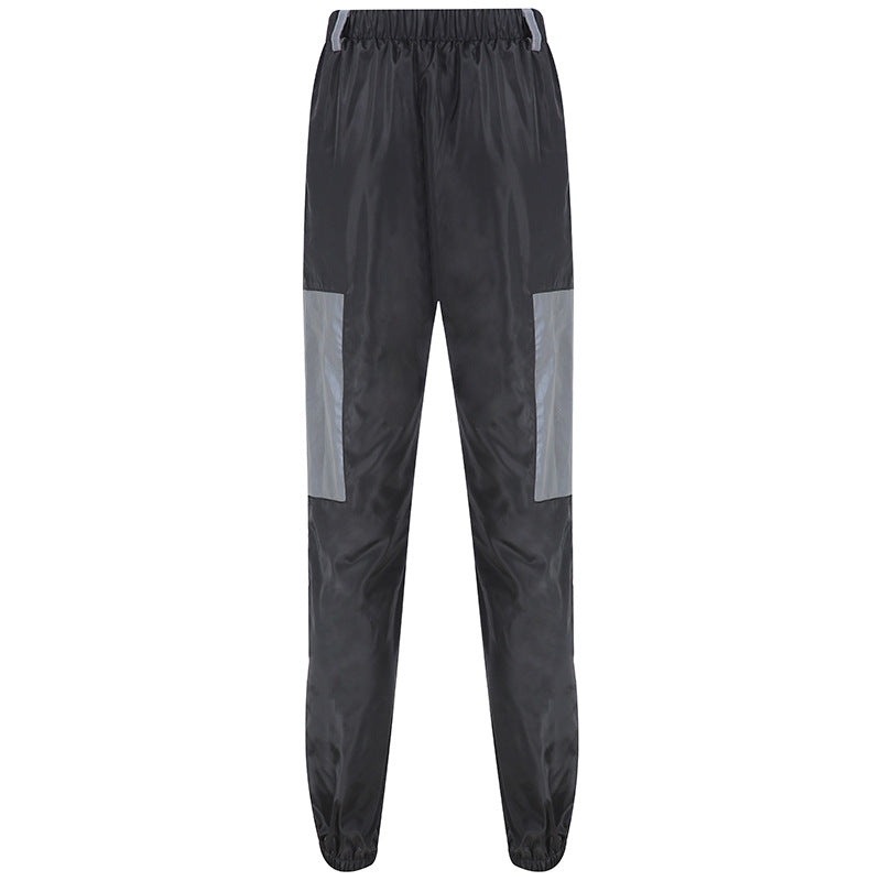 Contrast Stitching Reflective Trousers for Women