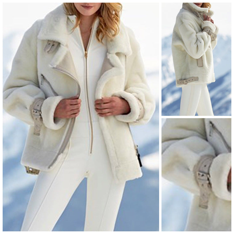 Plush Warm Zipper Cardigan Jacket For Women