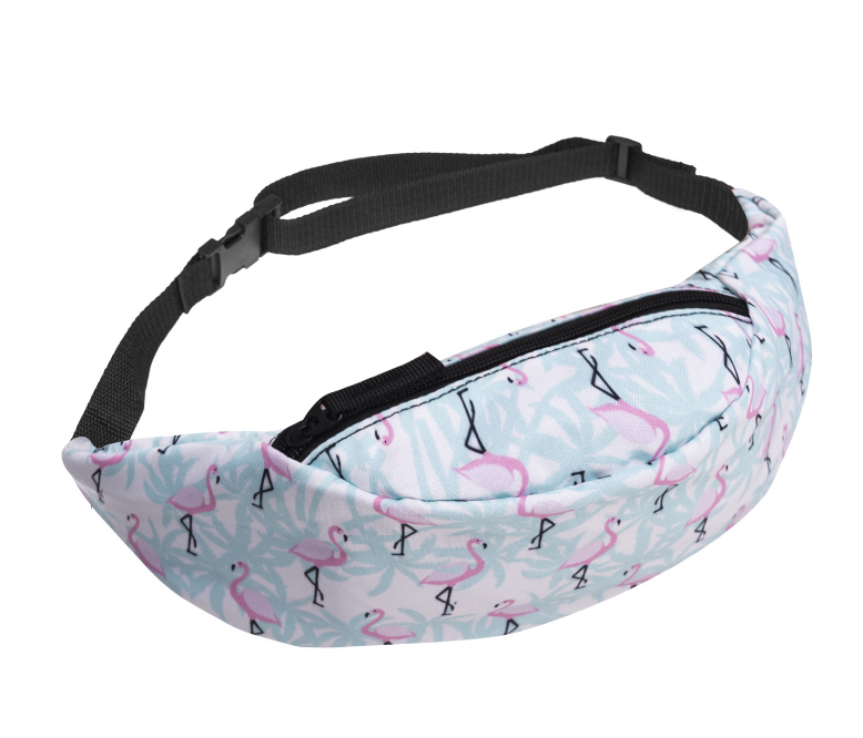 Printed Waist Zipper Bag