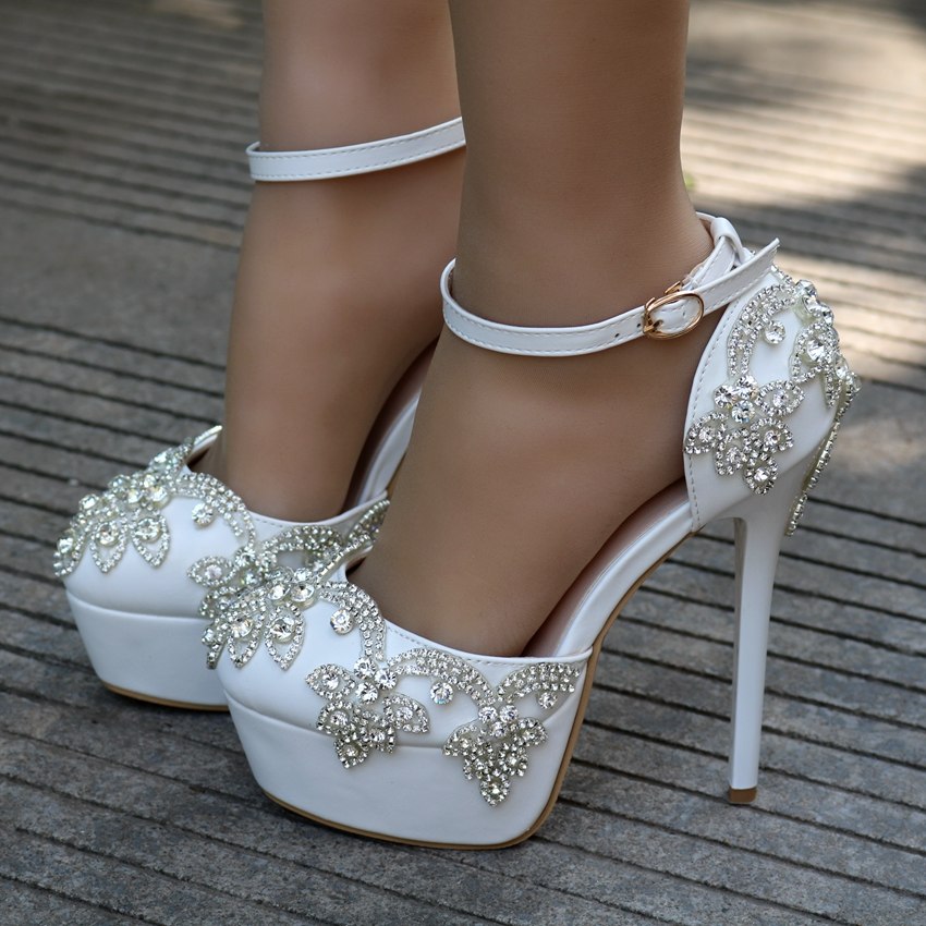 Rhinestone Beaded Tassel Chain High-Heel Sandals