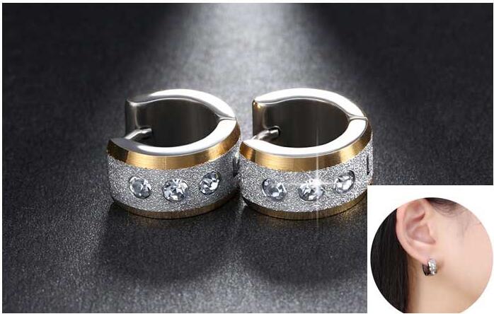 Punk Rock Stainless Steel Small Hoop Earrings For Women