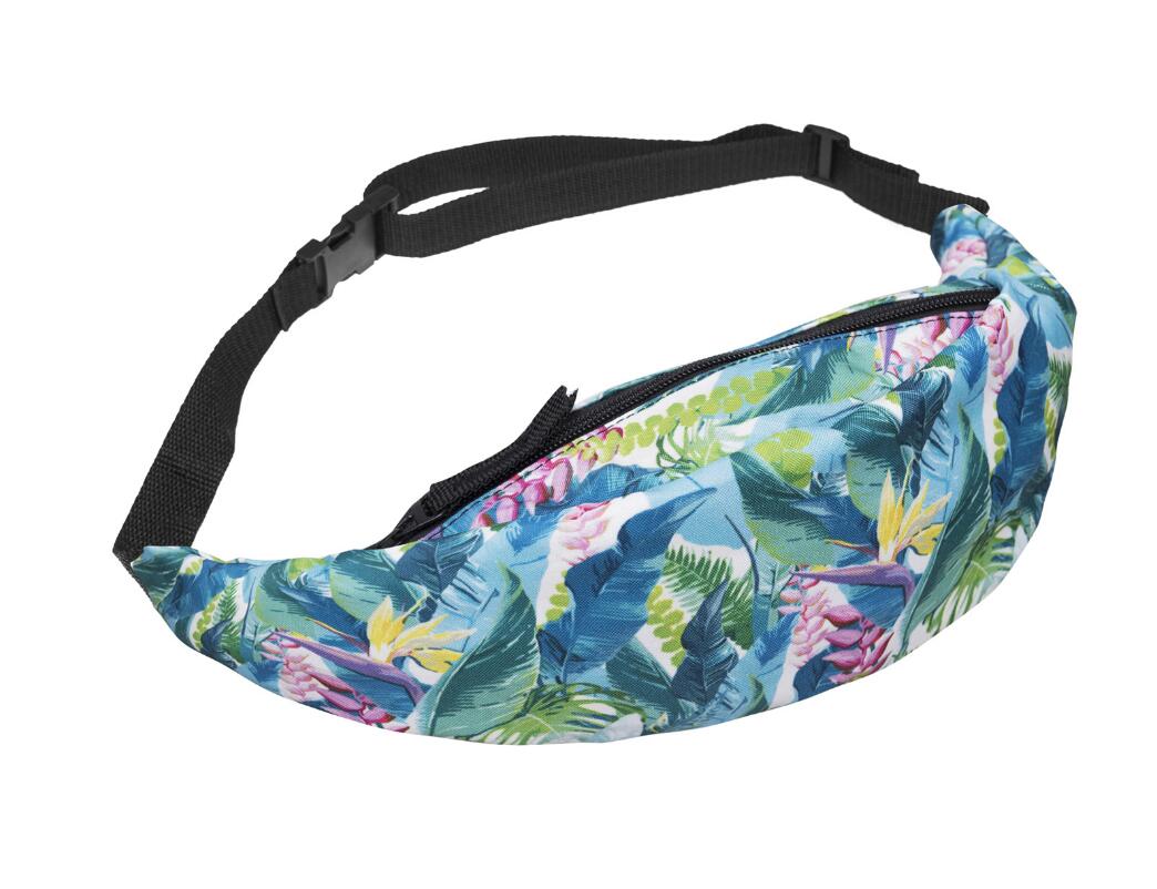 Printed Waist Zipper Bag