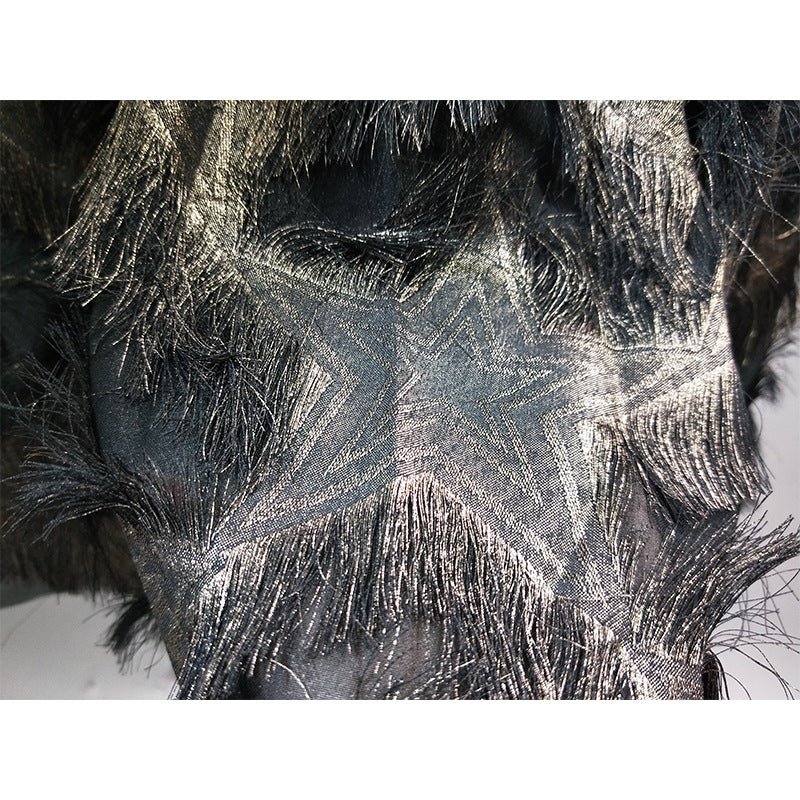Elastic-Waist Long Feather Skirt