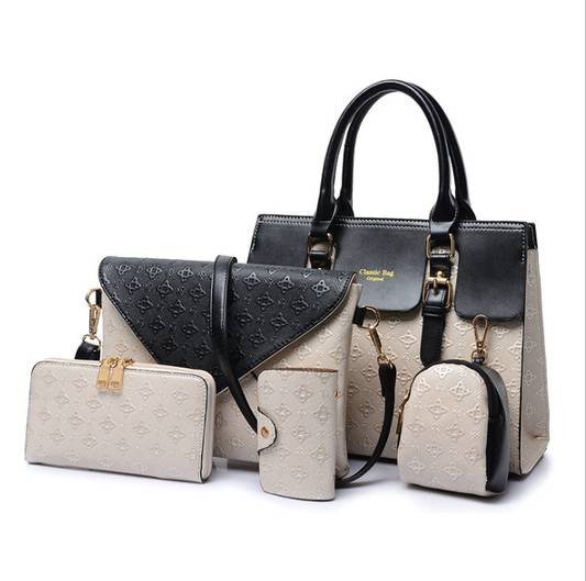 Luxury Leather Handbags Set- Black