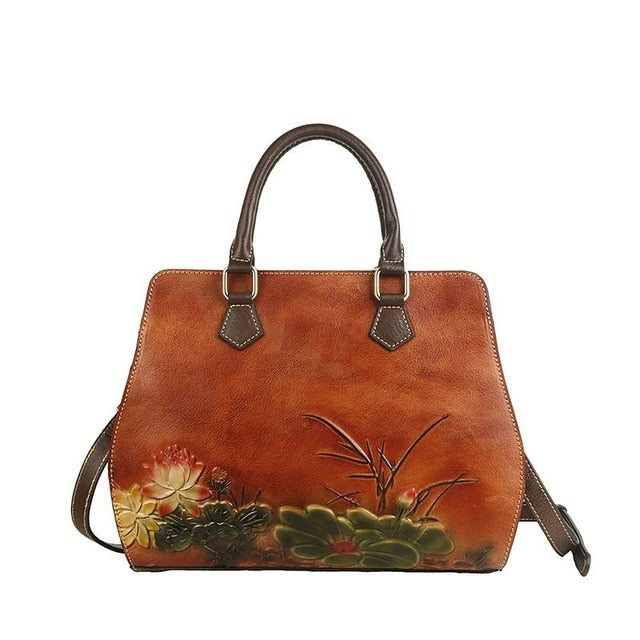 Cowhide Handbag - Ladies' Retro Cross-Border Bag