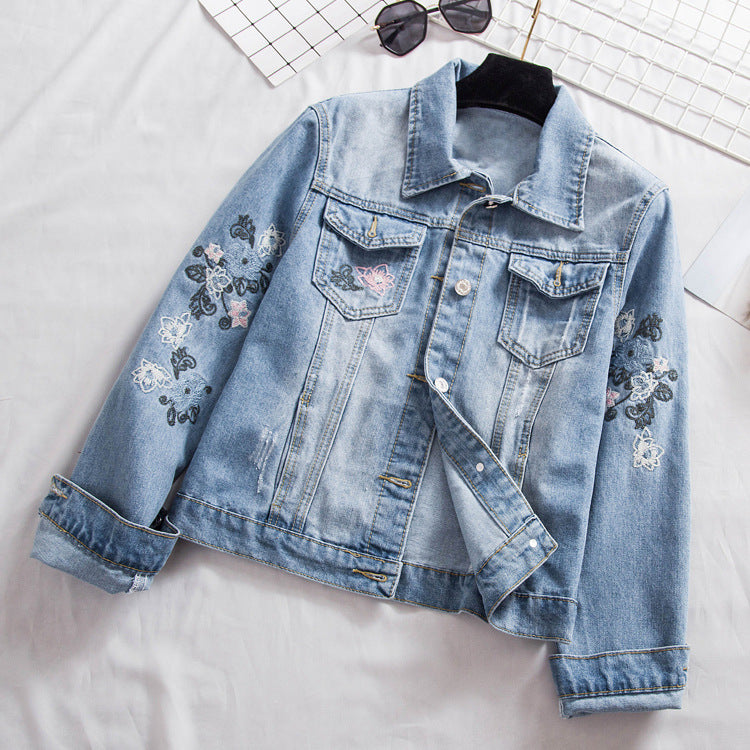 Embroidered Denim Jacket For Women