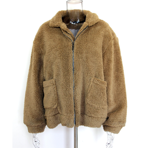 Women's Zipper Plush Jacket