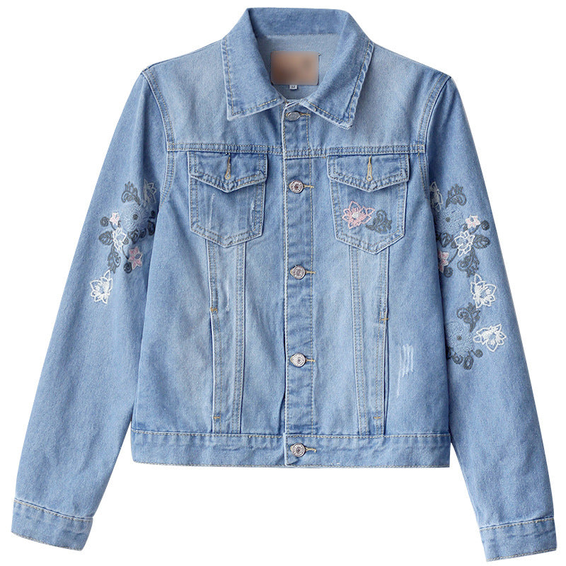 Embroidered Denim Jacket For Women