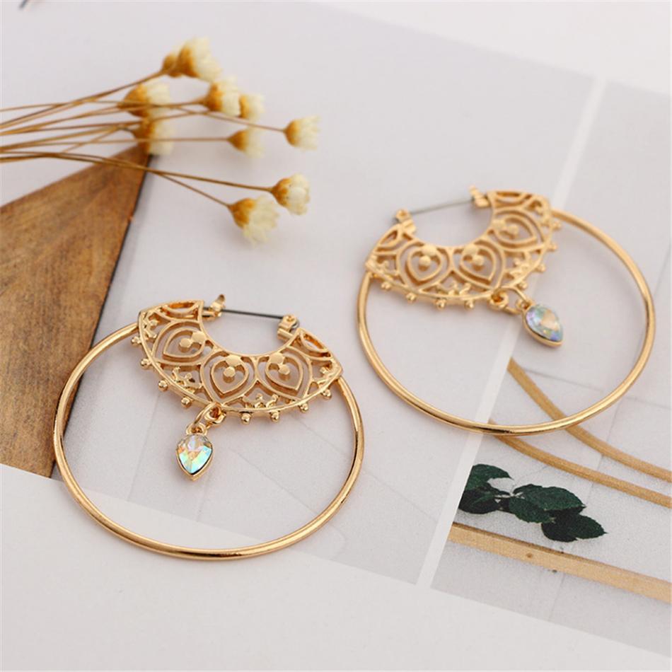 Gold-Colour Big Round Hoop Earrings