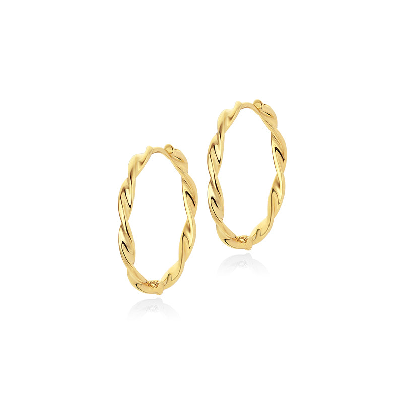 Simple retro metal hoop earrings