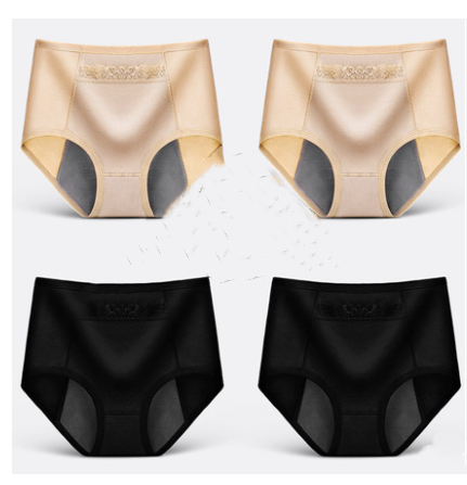 Leak-Proof Menstrual Period Breathable Triangle Health Pants - 4 Pairs of Underwear