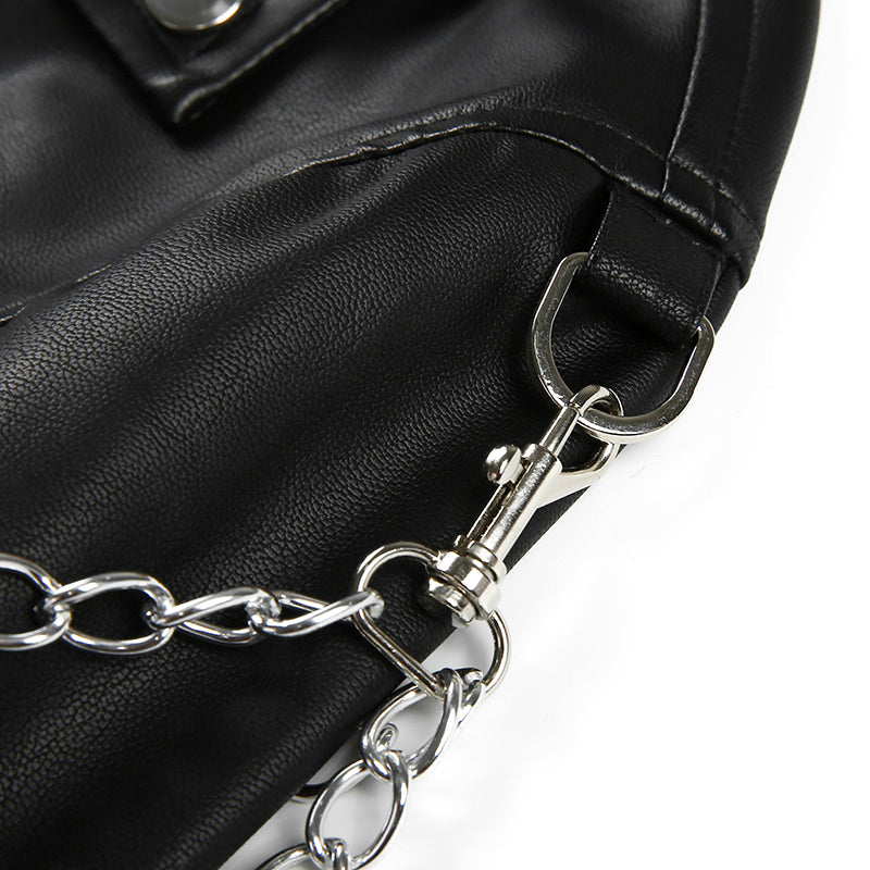 Arm Chain Leather Jacket