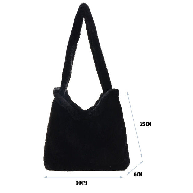 Portable Plush Handbag For Women