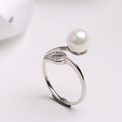 Pearl Ring women''s single opening adjustable ring