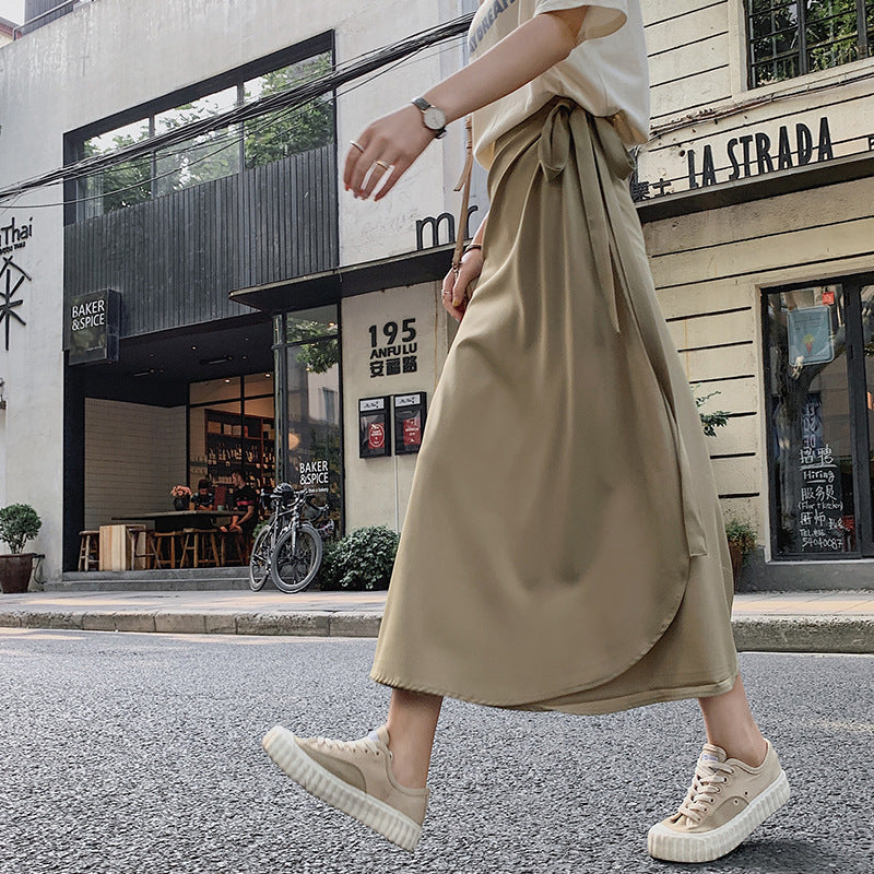One-piece lace-up skirt