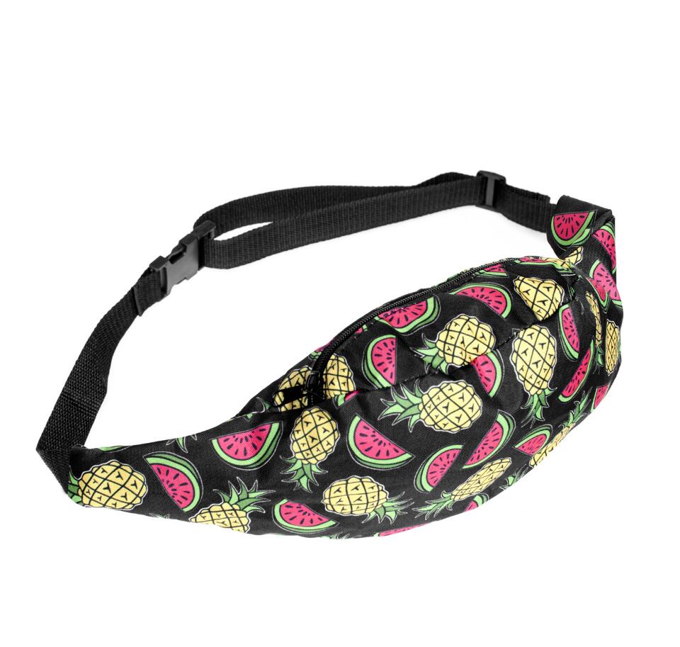 Printed Waist Zipper Bag