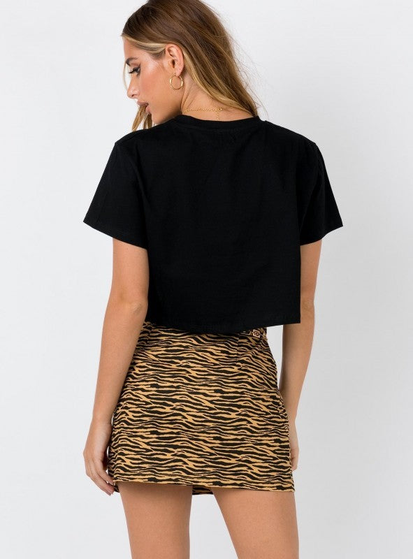 Flared Print Mini Skirt