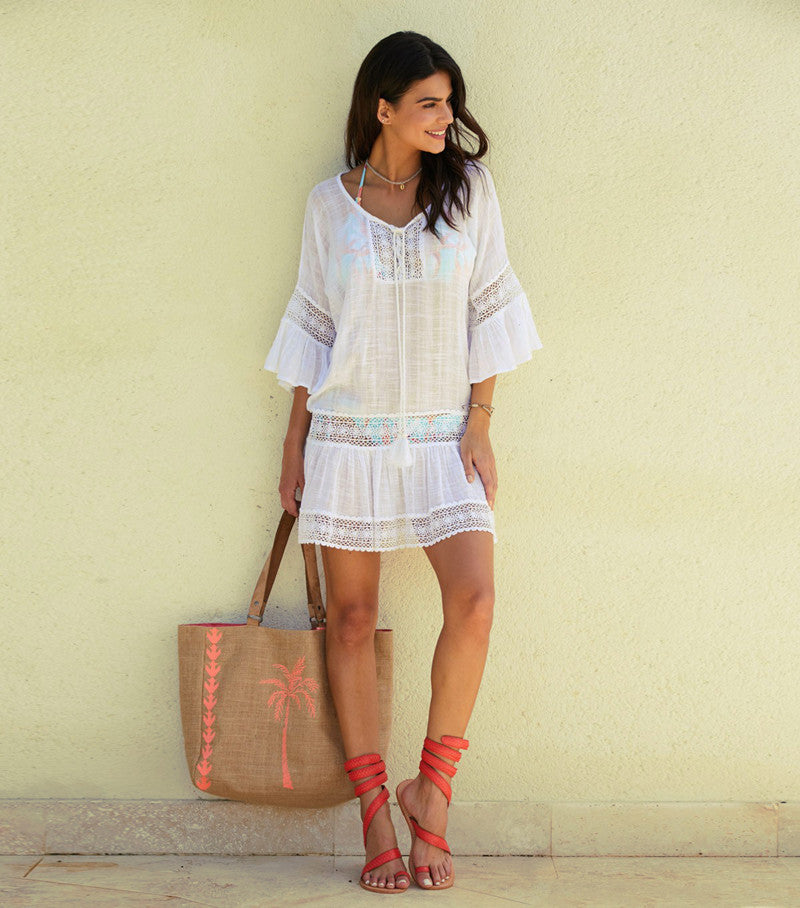 Flare Sleeve Beach Dress For Women